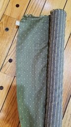 Roll Of Fabric  Ethan Allen  Approx 3 Yds  Green W/gold Dots  Roll Is 5L