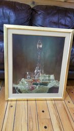 Framed Artwork Of Wine Decanter - Oil - 26x22