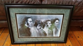 Framed Picture - Print Of Beatles - 25x18