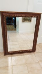 Wood Framed Beveled Mirror  34x28