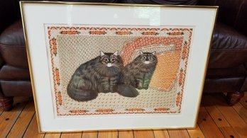 Framed Cat Print By Mimi Vang Olsen 242/275 - 31x24