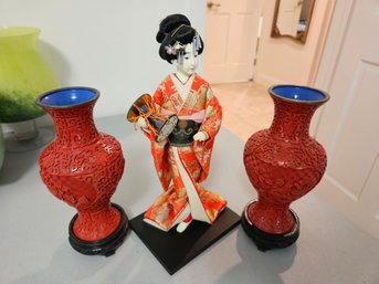 Lot Of Asian Decorative Items  3 Pieces