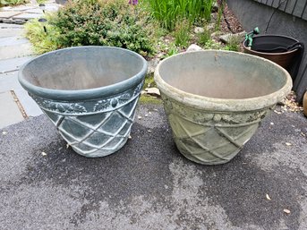 2 Large Resin Planters - 25Dx21h