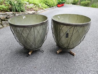 2 New Planters - Metal - 20'Dx22H