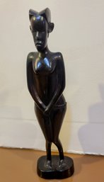 African Ebony Sculpture Of Woman