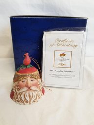 1997 James C. Christensen Sound Of Christmas Porcelain Santa Bell With COA