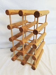 Vintage Oak Countertop Eight Bottle Wine Rack