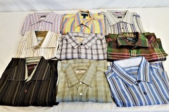 Men's Long Sleeve Button Down Dress Shirts Sizes L/XL Niformis, Taylor Bird And More! (Lot 1)