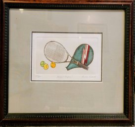 Tennis Anyone Hand Colored Etching Signed Tidewell 530/1200