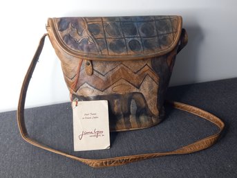 Jane Yoo Hand Painted On Genuine Leather Purse #3