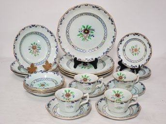 Antique Adams England Calyx Ware Hand Painted Floral Service For Four #2546