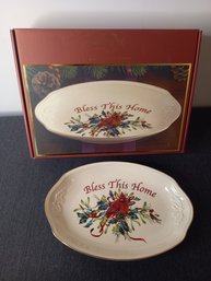 Bless This Home Lenox Winter Greetings Dish