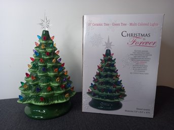 16 Inch Ceramic Tree With Multi Colored Lights