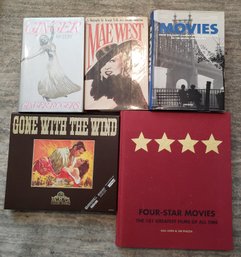 Group Of Four Books On Hollywood Paired With Video Tape Boxed Set Of Gone With The Wind