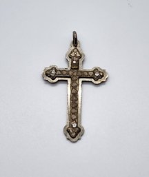 Vintage Silver Cross Pendant Made In Italy