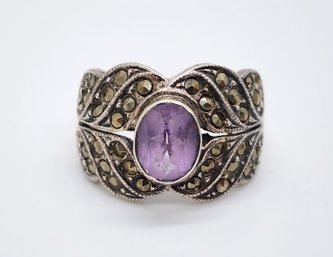 Beautiful Amethyst Ring In Sterling Silver