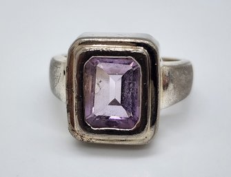 Vintage Sterling Silver Amethyst Ring