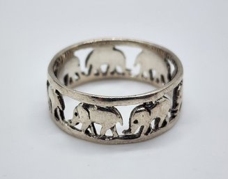 Vintage Sterling Silver Elephant Ring