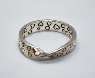 Unique Vintage Sterling Silver Hearts Ring