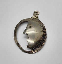 Incredible Mexican Alpaca Silver Pendant Made From A Spoon