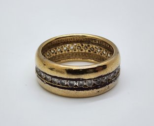 Vintage Gold Over Sterling CZ Ring