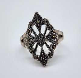 Vintage Marcasite Ring In Sterling