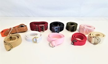 Selection Of Ten Woven Canvas Belts Size Medium