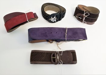 Women's Suede And Leather Belts Size Medium