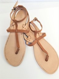 Women's 'the Loft' Tan Leather T-strap Thong Sandals