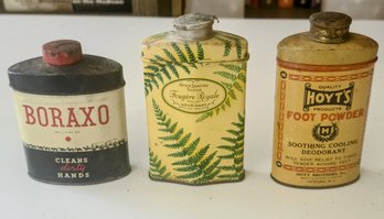 Trio Of Vintage Boraxo, Aftershave And Foot Powder Tins