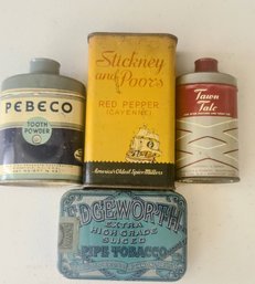 Vintage Tobacco Tin, Talc And More