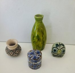 Four Handpainted Ceramics/Pottery Some Signed Some From Portugal