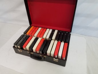 Vintage 8-track Tape Carrying Case With 8-track Tapes