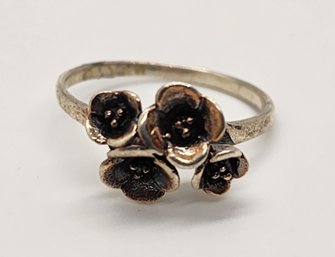 Vintage Sterling Silver Floral Ring