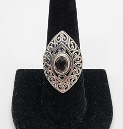 Bali, Brazilian Smoky Quartz Ring In Sterling