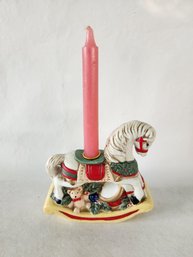 Porcelain Rocking Horse Candle Holder