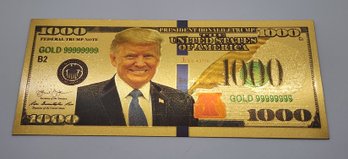 President Trump Golden Novelty Banknote