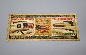 2nd Amendment Golden Novelty Banknote