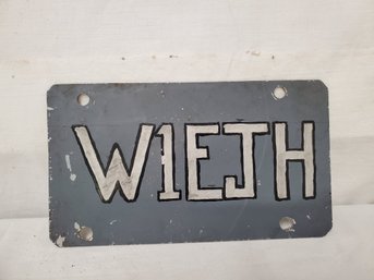 Vintage Painted Metal HAM Amateur Radio Call Letters Sign