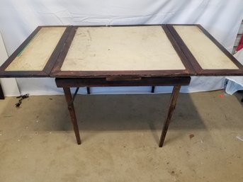 Antique Ferguson Folding Slide Out Leaf Card Table