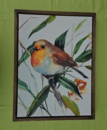 Robin Painted On Canvas, Ready To Hang