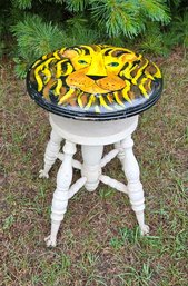 Hand Painted Lion Piano Stool, Check Out The Detail