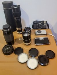 4 Lens, Including Lentar, Nikon, Minolta Plus Vintage Cameras