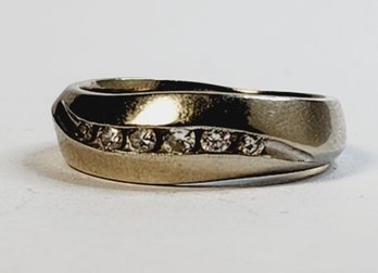 Vintage 14k Gold And  Diamond Band Ring