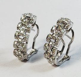 Gorgeous 14k White Gold Diamond Studded Earrings