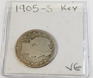 1905-S Silver Barber Quarter ......Key Date