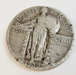 1930 Standing Liberty Silver Quarter (last Year Of Standing Liberty)