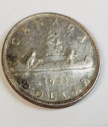 1953 Canada Queen Elizabeth II Large Silver Dollar Coin (70 Years Old)