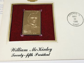 William Mckinley 22k Gold Plated Stamp -  First Day Cover