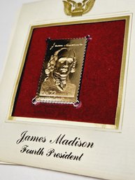 James Madison 22k Gold Plated Stamp -  First Day Cover